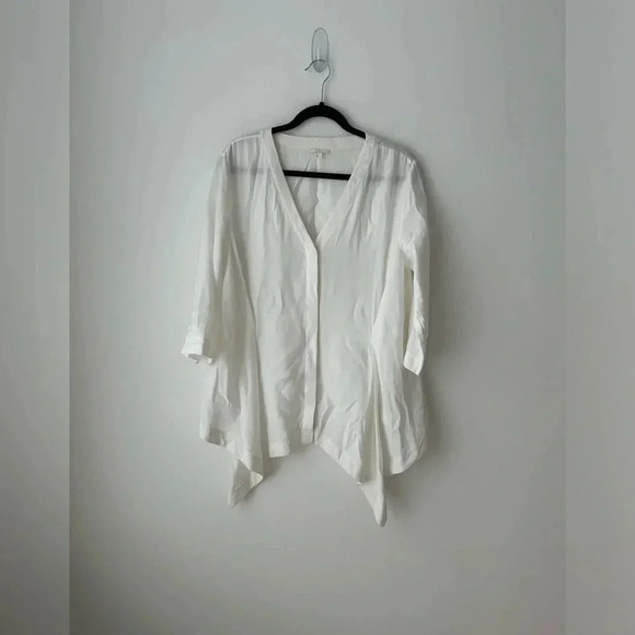 COS white modal  asymmetric white blouse - Picture 1 of 11